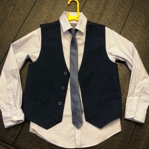 Boys dress shirt, tie & vest set